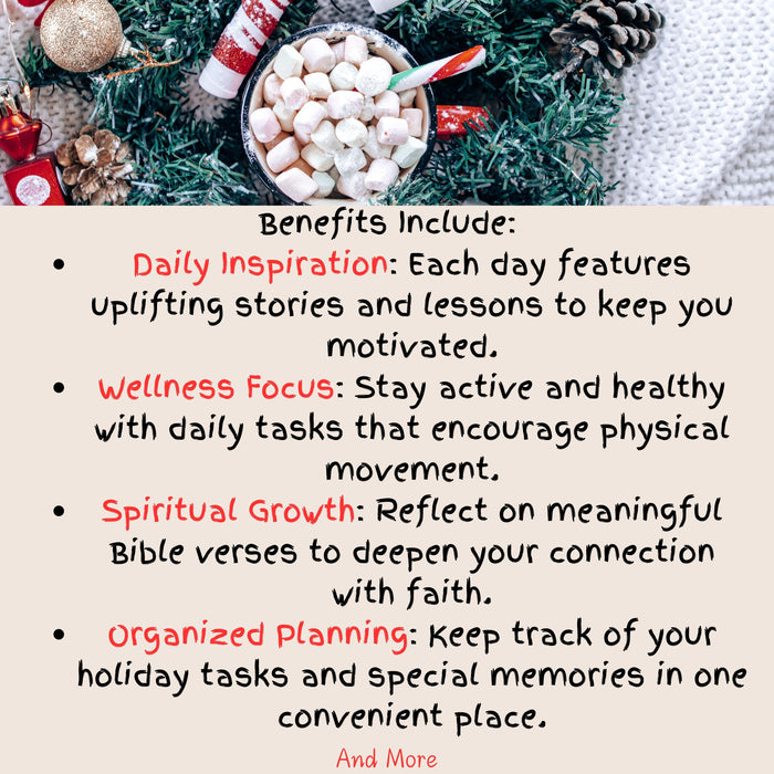 Christmas 2024 Interactive Notebook| Daily Planner for Reflection, Inspiration & Wellness Activities | Christmas countdown|Christian journal