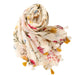 Retro Style Rice Coffee Flower With Sequin Scarf Travel Sunscreen Long Style