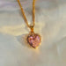 Colorful Rhinestones Heart-shped Necklace Love Gold Clavicle Chain Ins Personalized Jewelry For Women Valentine's Day