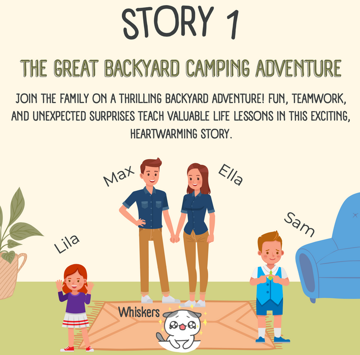 Bundle of 5 Family Adventure Stories | Kids' Digital Storybook | Lessons on Teamwork, Patience, and Fun | Vocabulary Development Included!