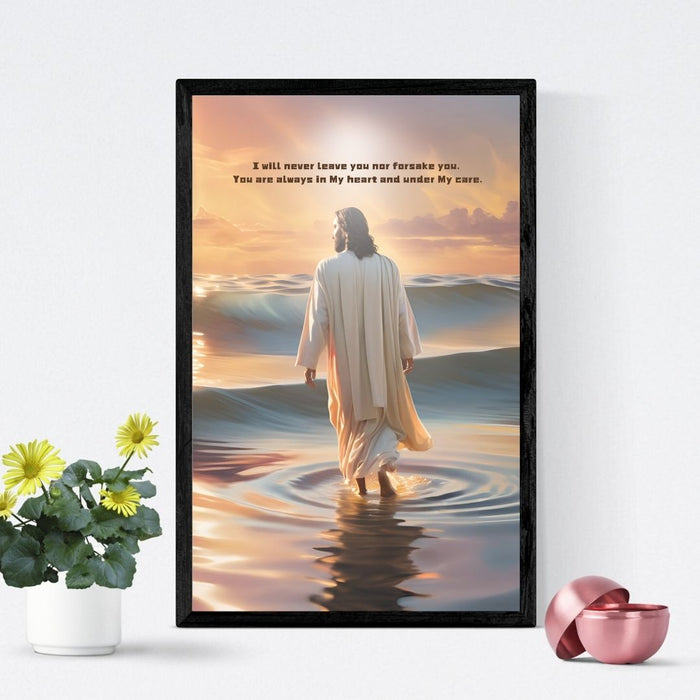 Christian Wall Art | "I Will Never Leave You" Bible Verse Print | Inspirational Faith Decor | High-Resolution Digital Christian Art