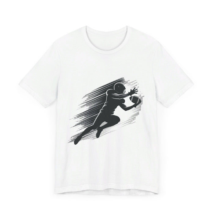 Dynamic Football Player Silhouette T-Shirt – Catch the Excitement of the Game