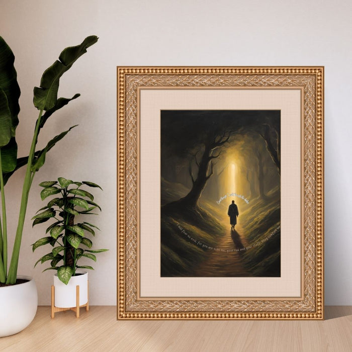 "Even Though I Walk Through the Darkest Valley" | Inspirational Christian Wall Art | High-Resolution Faith Decor | Psalm 23 Art Print