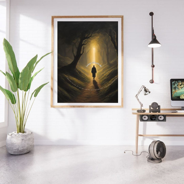 "Even Though I Walk Through the Darkest Valley" | Inspirational Christian Wall Art | High-Resolution Faith Decor | Psalm 23 Art Print