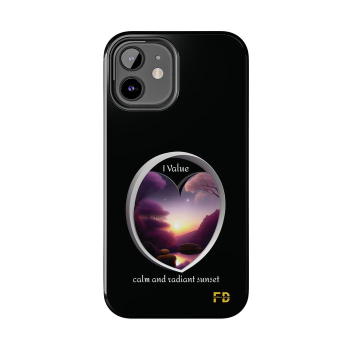 FD Calm and sunset Mental Health Phone Case Resistant 2-Piece for Iphone or Google case