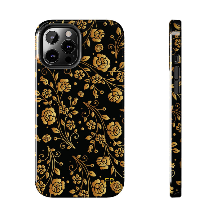 FD Goldeb Flowers Case, Impact Resistant Phone Cover, Lightweight Phone Accessories, iPhone Samsung Protective Shell - FORHERA DESIGN - Phone Case