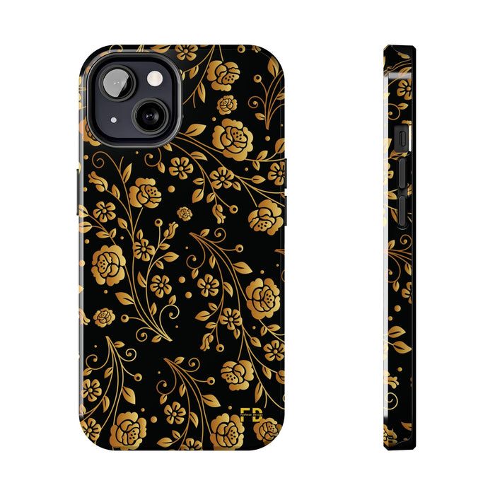 FD Goldeb Flowers Case, Impact Resistant Phone Cover, Lightweight Phone Accessories, iPhone Samsung Protective Shell - FORHERA DESIGN - Phone Case