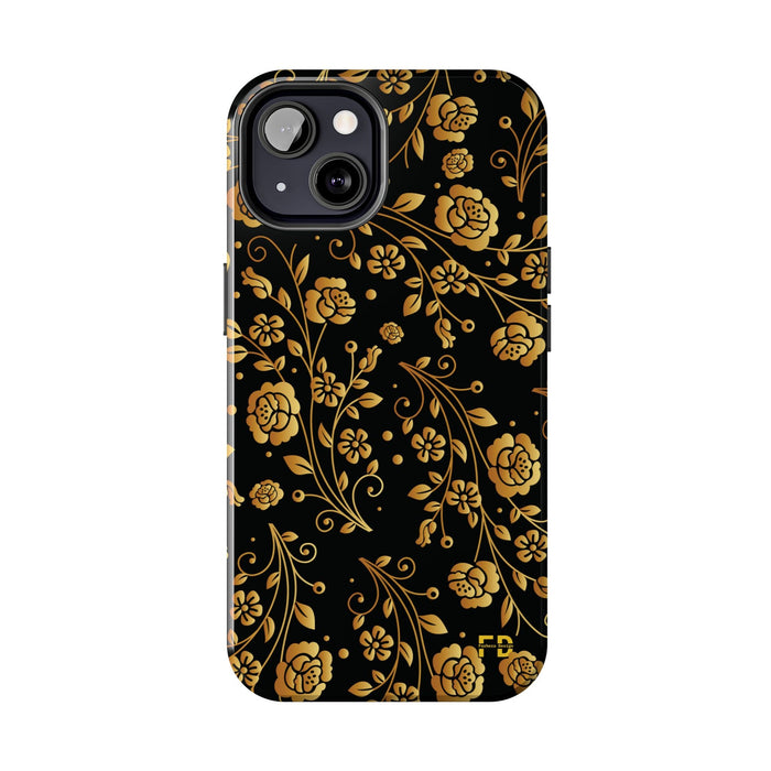 FD Goldeb Flowers Case, Impact Resistant Phone Cover, Lightweight Phone Accessories, iPhone Samsung Protective Shell - FORHERA DESIGN - Phone Case