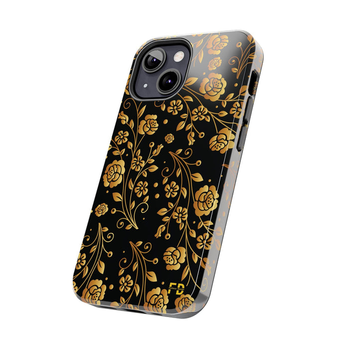 FD Goldeb Flowers Case, Impact Resistant Phone Cover, Lightweight Phone Accessories, iPhone Samsung Protective Shell - FORHERA DESIGN - Phone Case