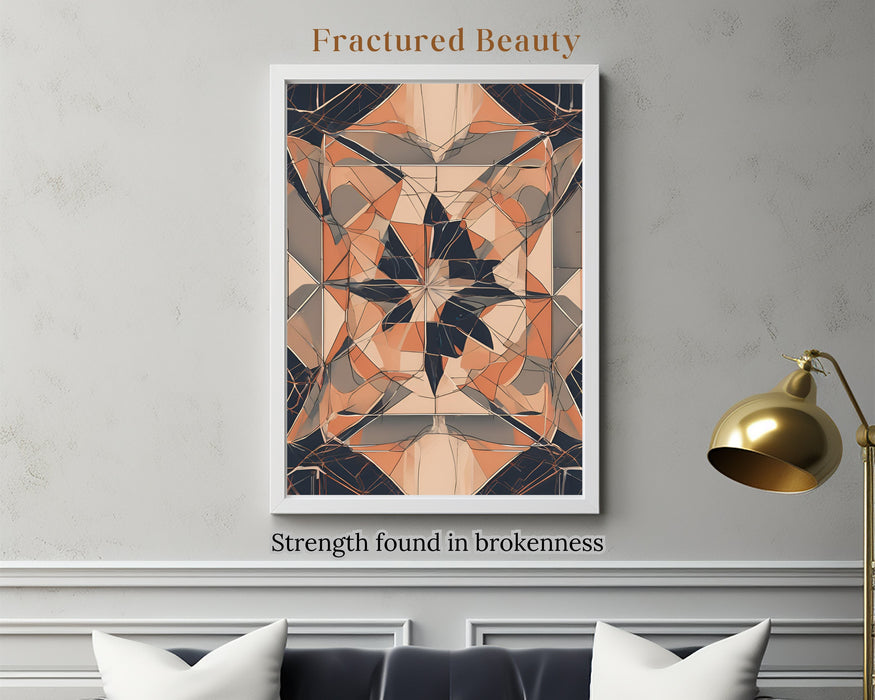 Fractured Beauty | Minimalistic Art | Geometric Design | Digital Download | Neutral Wall Art | Calmful Minimal Line Art | Broken Glass Art