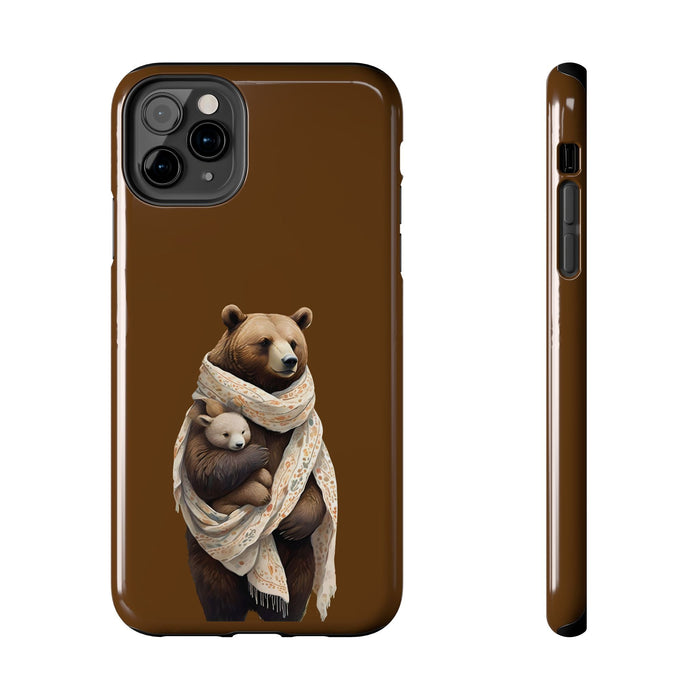 Gentle bear hugging Phone Case Resistant 2 - Piece for Iphone or Google Phone case - FORHERA DESIGN - Phone Case