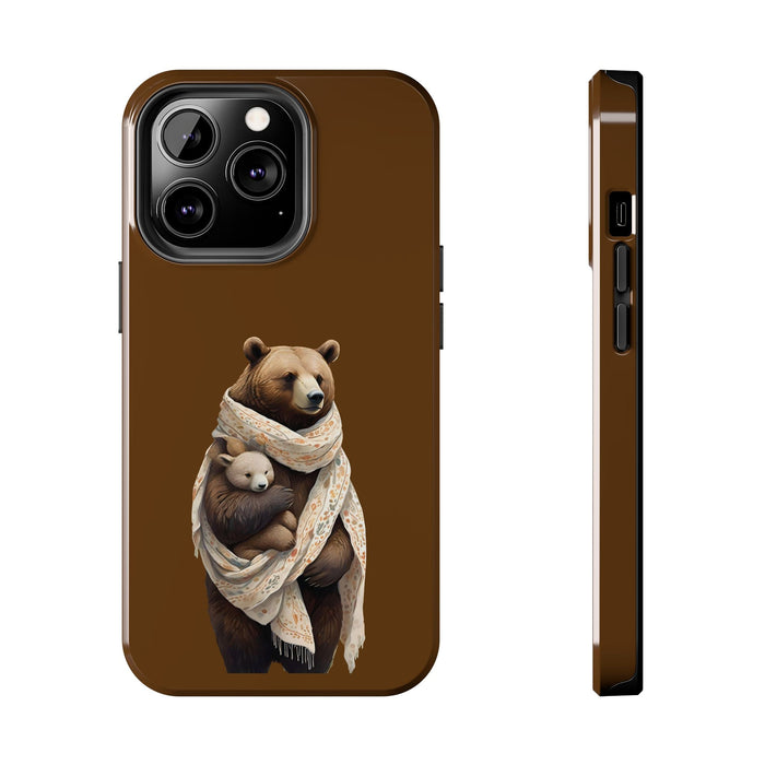 Gentle bear hugging Phone Case Resistant 2 - Piece for Iphone or Google Phone case - FORHERA DESIGN - Phone Case