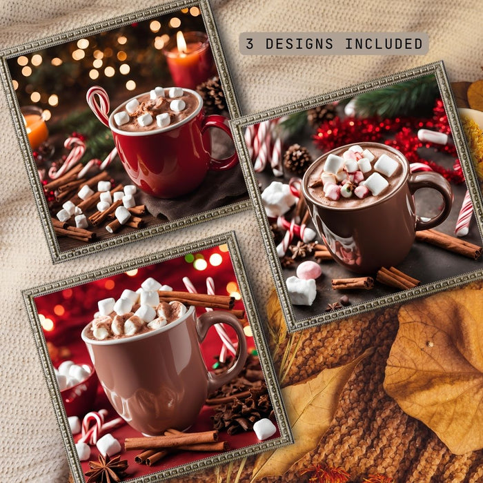 Hot Cocoa Delight Art Collection | Festive Printable Decor for the Holidays | Cozy Cocoa Scenes