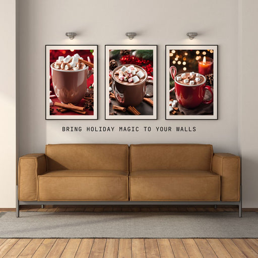 Hot Cocoa Delight Art Collection | Festive Printable Decor for the Holidays | Cozy Cocoa Scenes