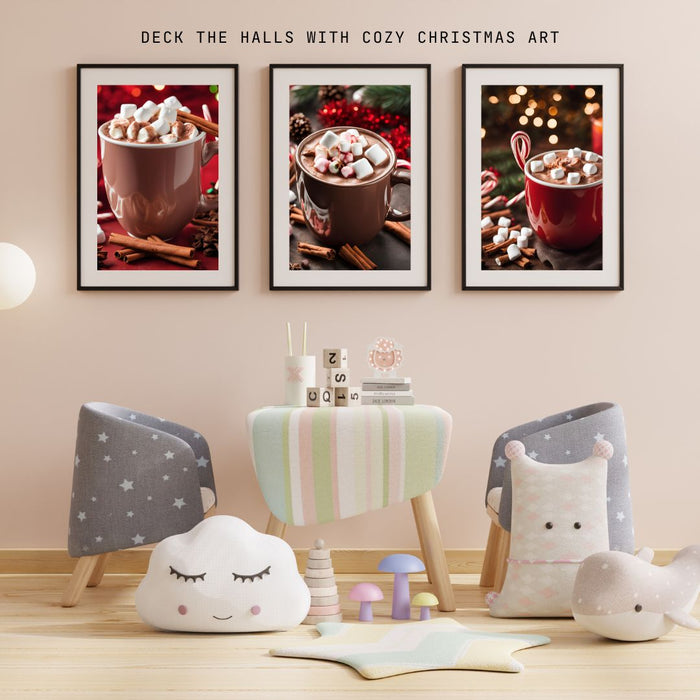 Hot Cocoa Delight Art Collection | Festive Printable Decor for the Holidays | Cozy Cocoa Scenes