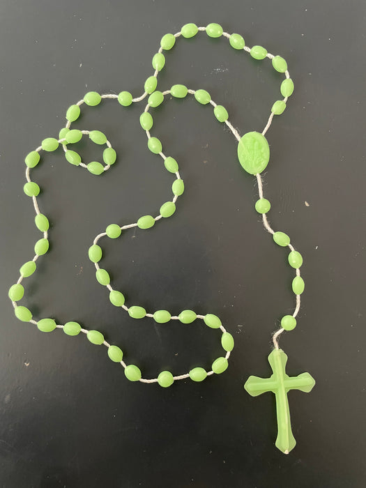 Luminous cross necklace Foreign trade jewelry plastic luminous rosary necklace bead string