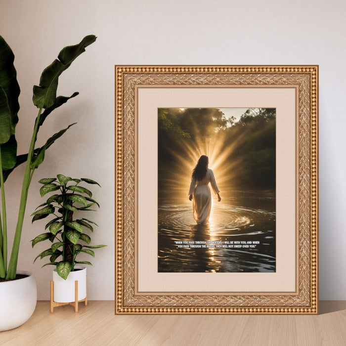 Isaiah 43:2 Wall Art | When You Pass Through Waters, I Will Be with You | Christian Inspirational Digital Print | Faith-Based Decor