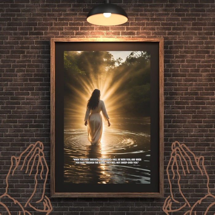 Isaiah 43:2 Wall Art | When You Pass Through Waters, I Will Be with You | Christian Inspirational Digital Print | Faith-Based Decor