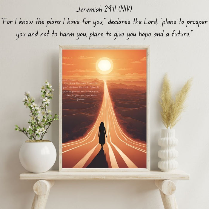 Jeremiah 29:11 Wall Art | "Plans to Prosper You" | Inspirational Christian Decor | High-Resolution Digital Print