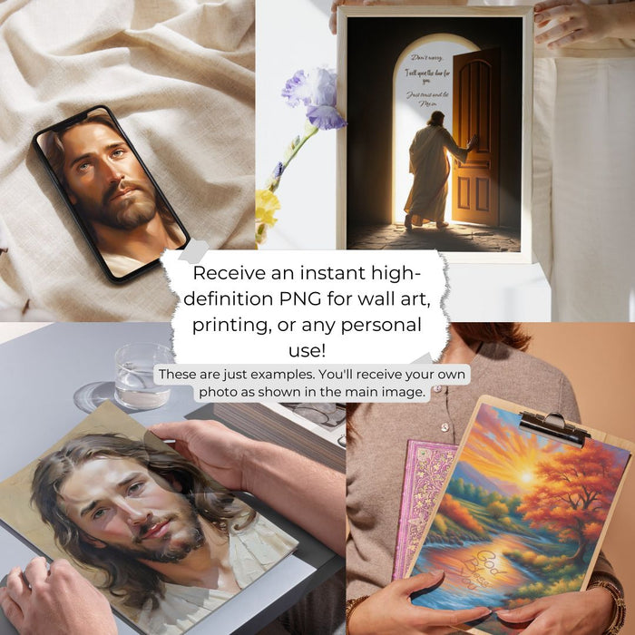 Jesus Prayer Face Art | Inspirational Christian Wall Decor | High-Resolution Digital Print | Faith-Based Home | Decor faithful arte