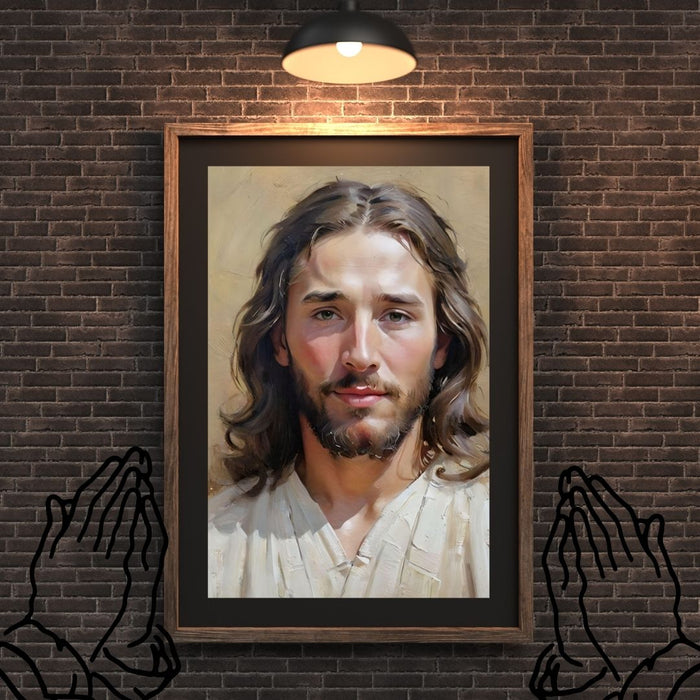 Jesus Prayer Face Art | Inspirational Christian Wall Decor | High-Resolution Digital Print | Faith-Based Home | Decor faithful arte