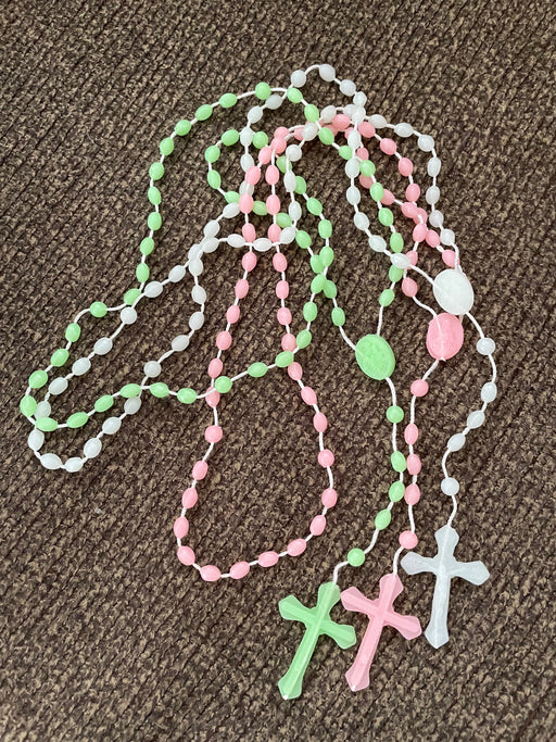 Luminous cross necklace Foreign trade jewelry plastic luminous rosary necklace bead string