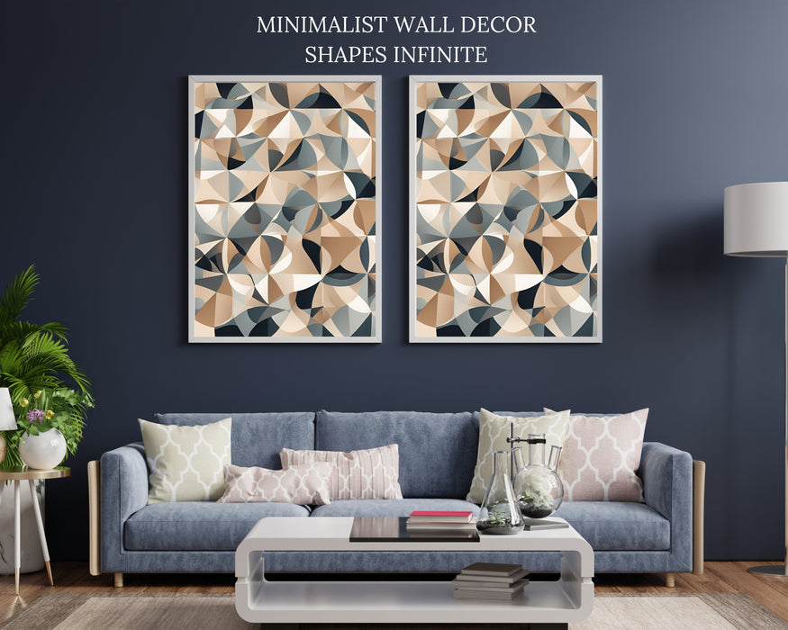 Minimalist Wall Decor Shapes Infinite | Modern Art | Abstract Digital Download | Neutral Wall Art | Clean Minimalist Design | Elegant Shapes