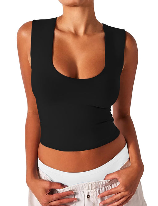 Women's Slim-fit U-neck Sleeveless Vest Top