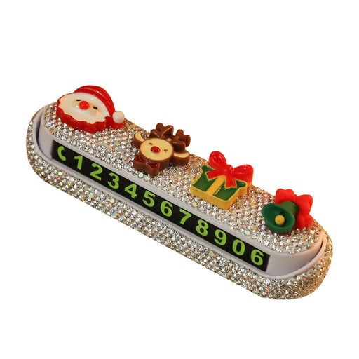 Christmas Parking Phone Number Sign Cartoon Cute Car Moving Digital Number Plate Christmas Decoration