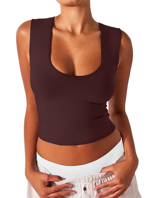 Women's Slim-fit U-neck Sleeveless Vest Top