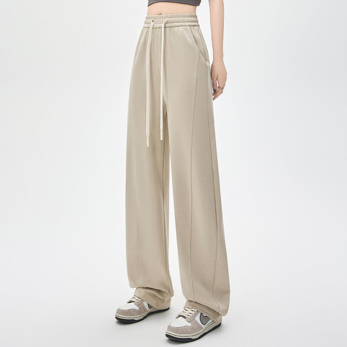 New High Waist Loose Drooping Cotton Casual Slimming And Straight Pants