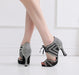 Women's Soft Bottom Latin Dance Shoes Black High-heeled