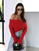 Women's Patchwork Off-shoulder Knitted Top