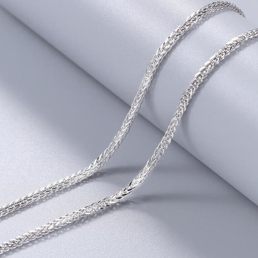 S925 Sterling Silver Necklace Electroplated White Gold Color Snake Bones Chain