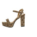 Open Toe Plus Size Thick High Heel Ankle-strap Buckle Sandals