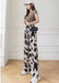 Tie-dyed Ice Silk Ink Painting Wide-leg Pants For Women Summer