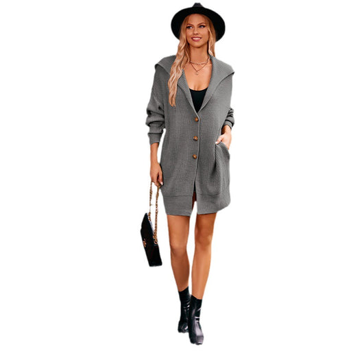 Women's Fashion Solid Color Cardigan Jacket With Pockets