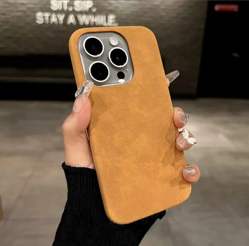 New High-grade Solid Color Suede Phone Case