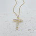 Fashion Jewelry Micro Inlay Colorful Zircon Water Drops Cross Necklace