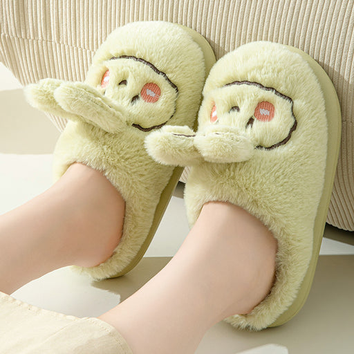 Autumn And Winter High Heel Thick-soled Cotton Slippers