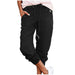 Women's Solid Color Casual Zipper Pocket Elastic Waist Overalls Cropped Pants