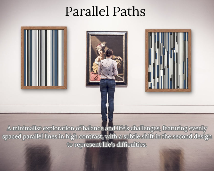 Parallel Paths: Vertical Lines Art | Minimalist Digital Download | highly contrasted Black and White | Abstract Wall Art | Modern Design