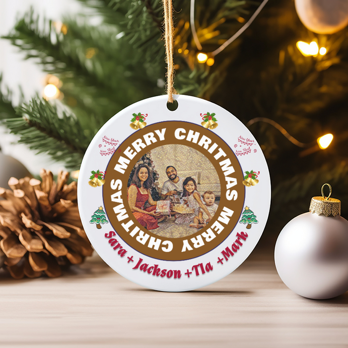 Personalized Christmas Photo Ornament with Custom QR Code & Video Message – Ideal Long-Distance Holiday Gift for Loved Ones!