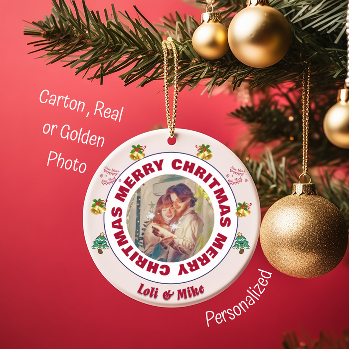 Personalized Christmas Photo Ornament with Custom QR Code & Video Message – Ideal Long-Distance Holiday Gift for Loved Ones!