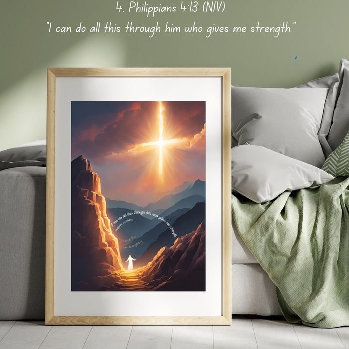 Philippians 4:13 Wall Art | I Can Do All Things Through Christ | Christian Motivational Printable Decor