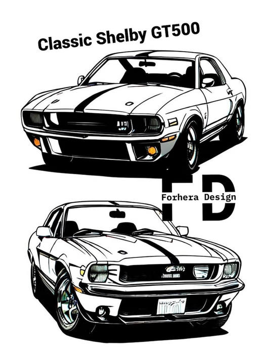 Learn and Color Classic Cars - Coloring Classic Cars - 20 A4 simple sheets