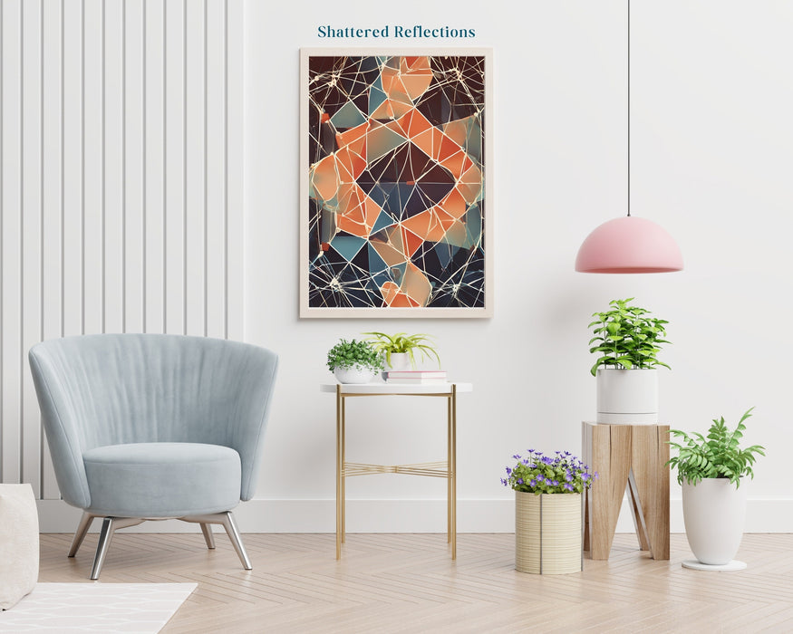 Shattered Reflections | Minimalistic Art | Abstract Digital Download | Neutral Wall Art | Geometric Design | Calm Minimalist Line Art