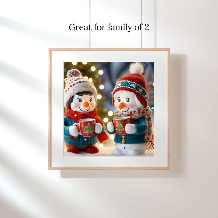 Snowman Family Wall Art | 10 Cozy Christmas Prints |Easy Download for Families of 1, 2, 3, 4 | Perfect Holiday Decor for Couples & Families