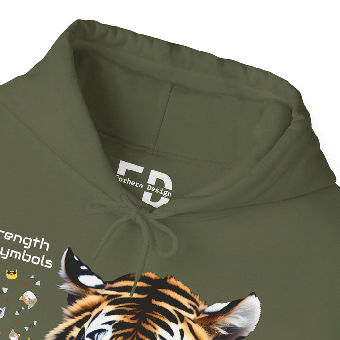 Strength in symbols Tiger Hoody Unisex Heavy Blend™ Hooded Sweatshirt