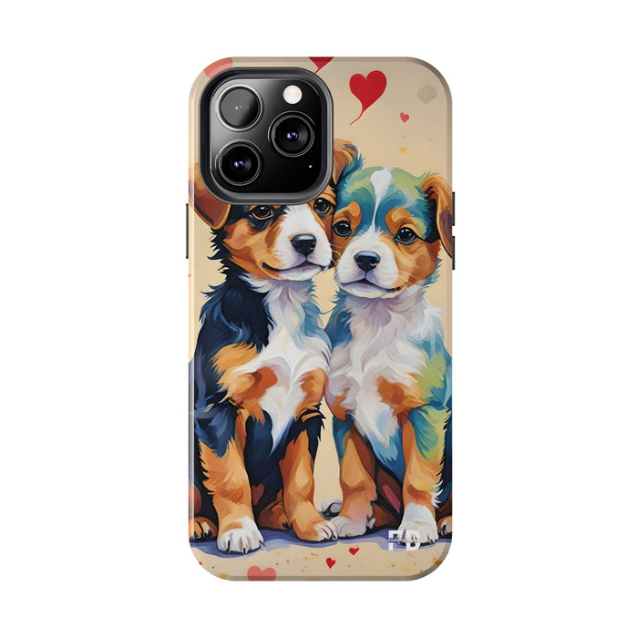 Two Cute Dogs Phone Case Resistant 2 - Piece for Iphone or Google - FORHERA DESIGN - Phone Case